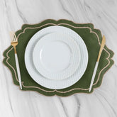 Foto Jogo Americano Bordado Realeza  Verde Musgo muito bonita